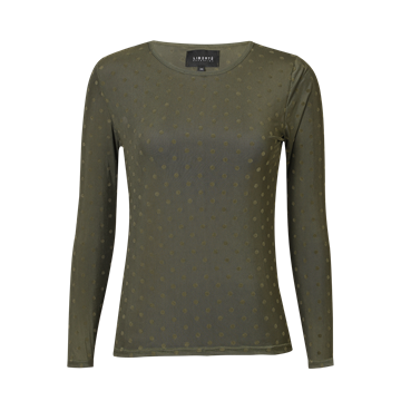 Liberté - Mesh Ls Tshirt Dot - Army Medium Dot